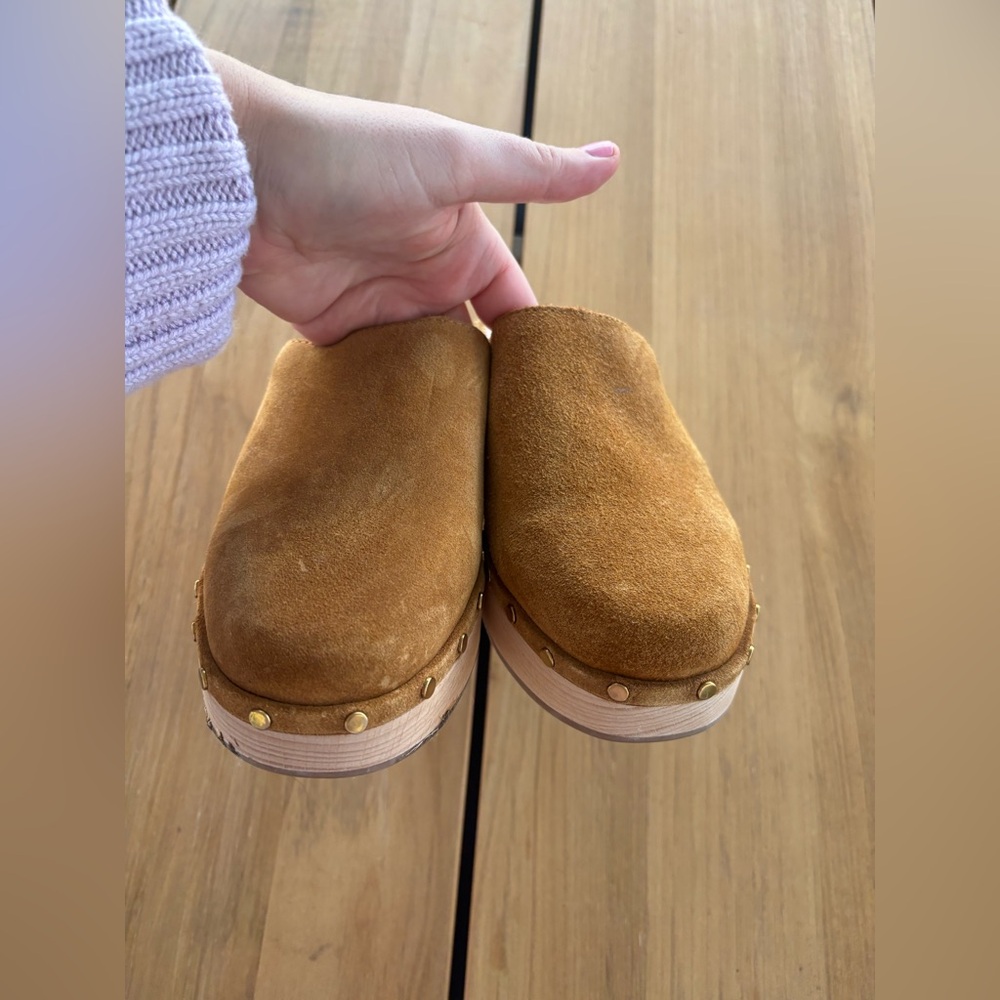J. CREW Dakota Clogs Tan Suede Size 7 - Picture 4 of 7